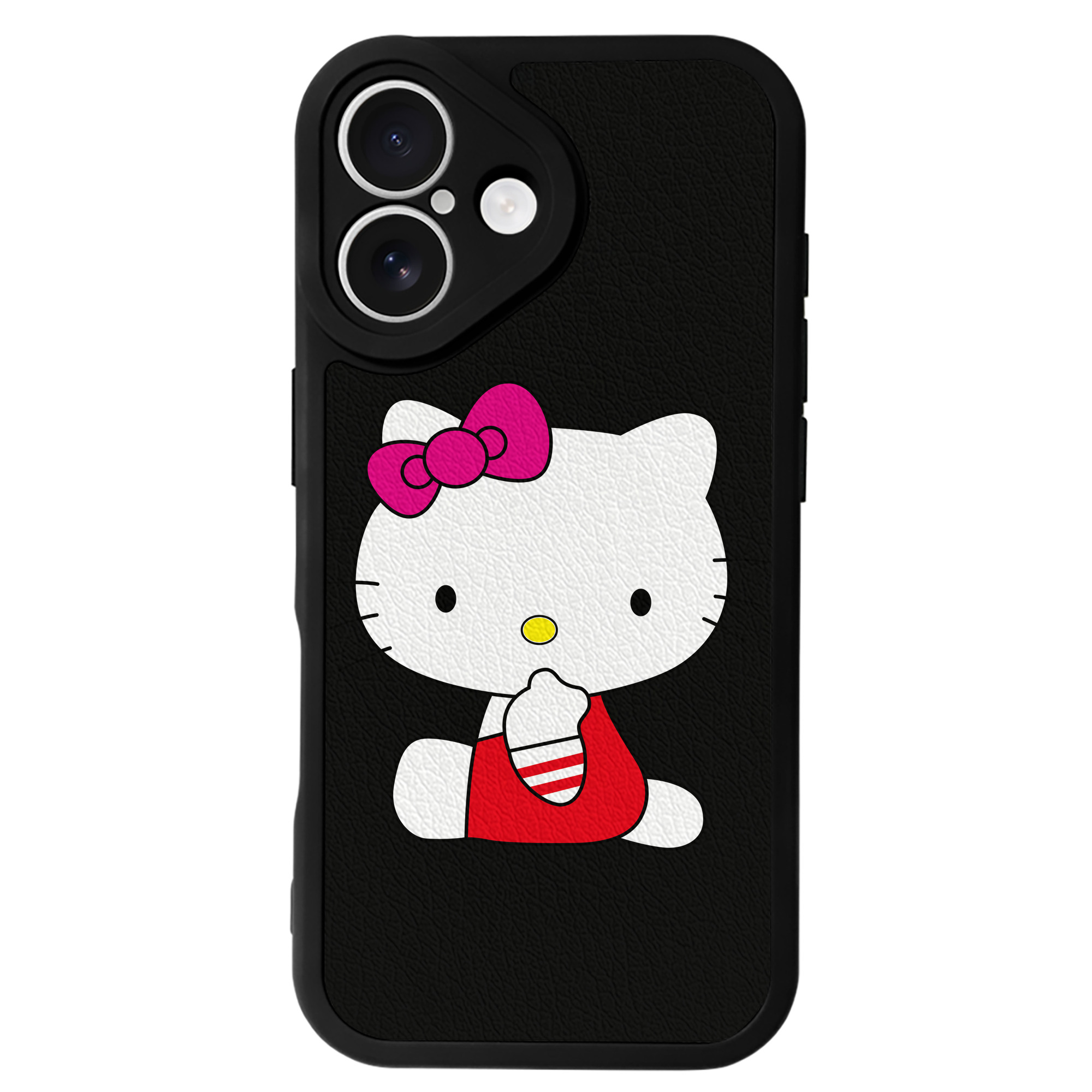 （画像用） Hello Kitty ハローキティ 【iPhone 16シリーズ対応】シリコンスマホケース（レザー調） 材質：シリコン